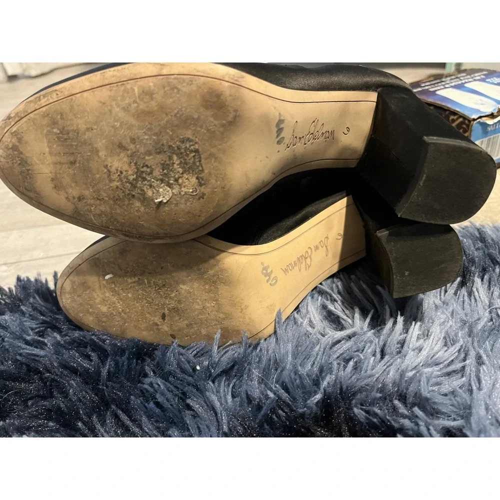 Women's Sam Edelman Calexa Sock‎ Bootie Size 6M Black Stretch Satin
